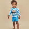 Buy 🔥 Huxbaby Cool Shiba Swim Set - Babies-Kids White & Azure 😉