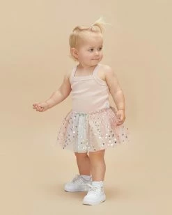 Hot Sale 😍 Huxbaby ICONIC EXCLUSIVE - Unicorn Hearts 🌞 Summer Ballet Onesie - Babies Rose & Multi ❤️