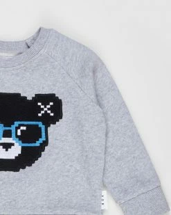 Deals 🥰 Huxbaby Digi Bear Sweatshirt - Babies-Kids Grey Marle 🧨 -Baby Online store http3A2F2Fstatic.theiconic.com .au2Fp2Fhuxbaby 0426 8057331 4