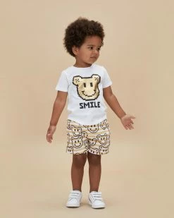 Brand new 🔥 Huxbaby Digi Smiles Stripe Swim Shorts - Babies-Kids Golden 💯