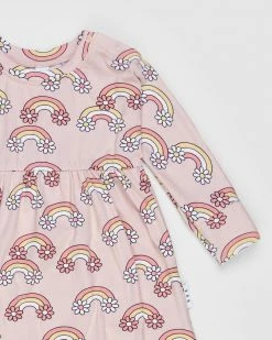 Best Sale ⌛ Huxbaby Daisy Rainbow Long Sleeve Swirl 👗 Dress - Babies-Kids Rose 🎉 -Baby Online store http3A2F2Fstatic.theiconic.com .au2Fp2Fhuxbaby 0575 0057331 3