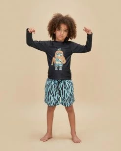 Budget 🛒 Huxbaby Big Foot Rashguard - Babies-Kids Black 👏