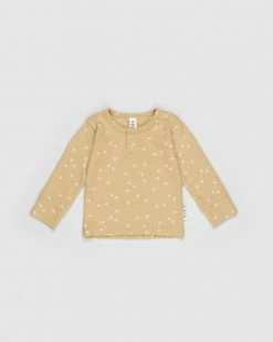 Buy 🥰 Huxbaby Sunny Day Rib Henley - Babies-Kids Golden ✨