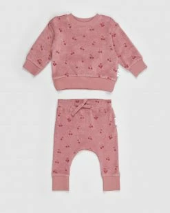 Discount 🎉 Huxbaby Iconic Exclusive Terry Sweat & Pants Set - Babies-Kids Wild Rose 🥰