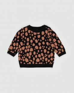 Discount 🔔 Huxbaby Ocelot Knit Jumper - Babies-Kids Black ✔️