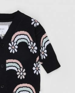 Brand new 🥰 Huxbaby Daisy Rainbow Knit Cardi - Babies-Kids Black 🤩 -Baby Online store http3A2F2Fstatic.theiconic.com .au2Fp2Fhuxbaby 9623 4157331 4
