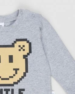 Flash Sale 🤩 Huxbaby Digi Smile Top - Babies-Kids Grey Marle ❤️ -Baby Online store http3A2F2Fstatic.theiconic.com .au2Fp2Fhuxbaby 9632 6147331 4