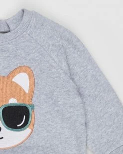 Outlet 👏 Huxbaby Cool Shiba Sweatshirt - Babies-Kids Grey Marle 😉 -Baby Online store http3A2F2Fstatic.theiconic.com .au2Fp2Fhuxbaby 9644 8837331 4