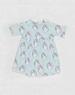 Top 10 ✨ Huxbaby Fairy Unicorn Swirl 👗 Dress - Babies-Kids Duck Egg ⌛