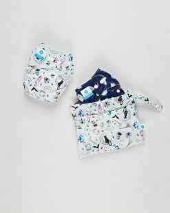Brand new 🔔 Itti bitti Bare Essentials One Size Fits Most Reusable Cloth Nappy & Wetbag 2-Pack Magic Spooky ✨