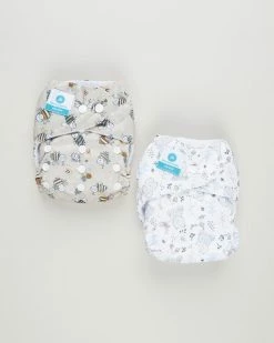 Best deal 🌟 Itti bitti Bare Essentials One Size Fits Most Reusable Cloth Nappy & Wetbag 2-Pack Buzz Baby Bear 🥰