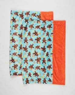 Best Sale 🔔 Itti bitti Minky Throw Travel Blankets - Pack of 2 Gingerbread 😀