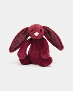 Outlet 🔥 Jellycat Bashful Bunny Medium Sparkly Cassis Red 🛒