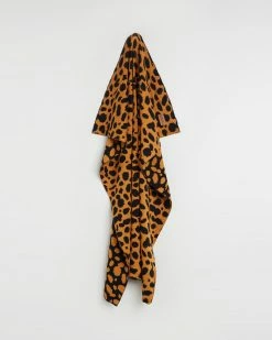 New 😀 Kip&Co Cheetah Wool Blend Knitted Blanket 💯