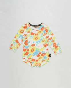 Budget 🌟 Kip&Co Long Sleeve Romper - Babies Pollen ✔️