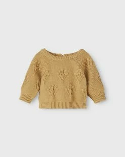 Outlet 👏 Lil’ Atelier Rubina Long Sleeve Knit Top - Babies Antelope 🔥