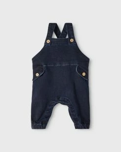 Cheap ✔️ Lil’ Atelier Laro Denim Overalls - Babies Dark Blue Denim 🔔