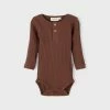 Deals 🔔 Lil’ Atelier Rajo Long Sleeve Bodysuit - Babies Chestnut 🛒
