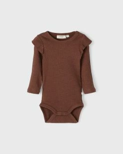 Best Sale 🛒 Lil’ Atelier Raja Long Sleeve Bodysuit - Babies Chestnut 🎉