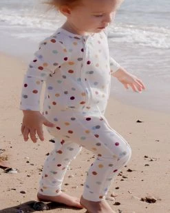 Flash Sale 🌟 Little Green & Co Jersey Footless Zip Onesie - Babies Confetti AOP ❤️