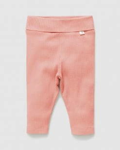 Wholesale 🔥 Little Green & Co Core Rib Leggings - Babies Peach 🧨