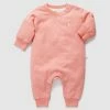 Outlet 👍 Little Green & Co Track Onesie - Babies Peach 💯