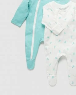 Outlet 👏 Little Green & Co 2-Pack Jersey Zip Onesie - Babies Ice 🥰 -Baby Online store http3A2F2Fstatic.theiconic.com .au2Fp2Flittle green and co 6720 0179911 4
