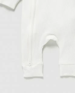 Best Sale 😀 Little Green & Co Footless Rib Zip Onesie - Babies Milk 🎉 -Baby Online store http3A2F2Fstatic.theiconic.com .au2Fp2Flittle green and co 6728 9379911 4