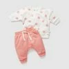 Discount ❤️ Little Green & Co Track Top & Track Pants Set - Babies Peach Peach 👏