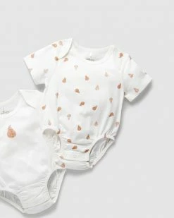 Best deal 🧨 Little Green & Co 2-Pack Short Sleeve Bodysuit - Babies Milk & Tan Pear ⭐ -Baby Online store http3A2F2Fstatic.theiconic.com .au2Fp2Flittle green and co 6747 4479911 3