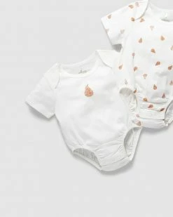 Best deal 🧨 Little Green & Co 2-Pack Short Sleeve Bodysuit - Babies Milk & Tan Pear ⭐ -Baby Online store http3A2F2Fstatic.theiconic.com .au2Fp2Flittle green and co 6763 4479911 4