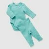 Buy 🛒 Little Green & Co Rib Long Sleeve Bodysuit & Leggings Set - Babies Ocean 😍