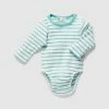 Flash Sale 🧨 Little Green & Co Rib Long Sleeve Bodysuit - Babies Ocean Stripe 🧨