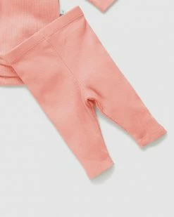 Best deal ✨ Little Green & Co Rib Long Sleeve Bodysuit & Leggings Set - Babies Peach 😍 -Baby Online store http3A2F2Fstatic.theiconic.com .au2Fp2Flittle green and co 6774 9969911 4