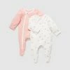Hot Sale 🎉 Little Green & Co 2-Pack Jersey Zip Onesie - Babies Sorbet ✨
