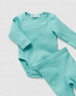 Buy 🛒 Little Green & Co Rib Long Sleeve Bodysuit & Leggings Set - Babies Ocean 😍 -Baby Online store http3A2F2Fstatic.theiconic.com .au2Fp2Flittle green and co 6780 8969911 3