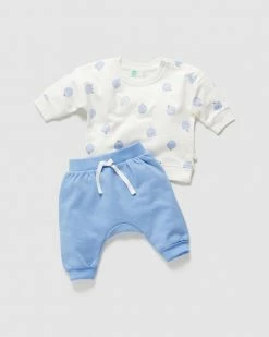 Hot Sale 🔔 Little Green & Co Track Top & Track Pants Set - Babies Blue Berry 😍