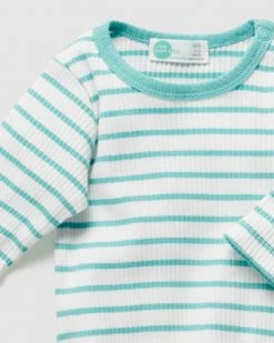 Flash Sale 🧨 Little Green & Co Rib Long Sleeve Bodysuit - Babies Ocean Stripe 🧨 -Baby Online store http3A2F2Fstatic.theiconic.com .au2Fp2Flittle green and co 6788 2279911 3