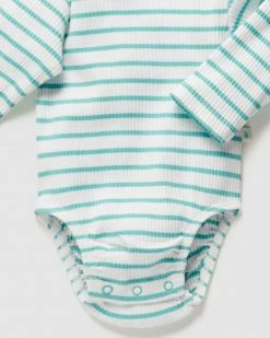 Flash Sale 🧨 Little Green & Co Rib Long Sleeve Bodysuit - Babies Ocean Stripe 🧨 -Baby Online store http3A2F2Fstatic.theiconic.com .au2Fp2Flittle green and co 6797 2279911 4