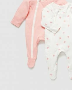 Hot Sale 🎉 Little Green & Co 2-Pack Jersey Zip Onesie - Babies Sorbet ✨ -Baby Online store http3A2F2Fstatic.theiconic.com .au2Fp2Flittle green and co 6801 1179911 4