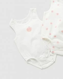 Budget 🎁 Little Green & Co 2-Pack Jersey Sleeveless Bodysuit - Babies Milk & Peach ✨ -Baby Online store http3A2F2Fstatic.theiconic.com .au2Fp2Flittle green and co 6806 5079911 5