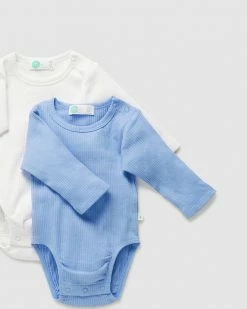 Brand new 😉 Little Green & Co 2-Pack Rib Jersey Long Sleeve Bodysuit - Babies Blue & Milk 🎁 -Baby Online store http3A2F2Fstatic.theiconic.com .au2Fp2Flittle green and co 6807 0079911 3