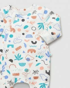 Best Pirce 😀 Little Green & Co Jersey Footless Zip Onesie - Babies Terrazzo AOP 💯 -Baby Online store http3A2F2Fstatic.theiconic.com .au2Fp2Flittle green and co 6812 0779911 4