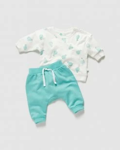 Best Pirce 🧨 Little Green & Co Track Top & Track Pants Set - Babies Ocean Pear ✨