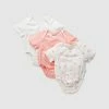 Promo 😀 Little Green & Co 3-Pack Jersey Short Sleeve Bodysuit - Babies Sorbet & Peach ⌛