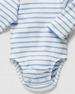 Hot Sale 💯 Little Green & Co Rib Long Sleeve Bodysuit - Babies Blue Stripe 🎁 -Baby Online store http3A2F2Fstatic.theiconic.com .au2Fp2Flittle green and co 6831 1279911 4