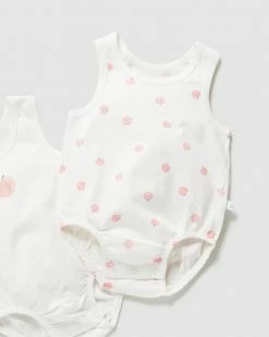 Budget 🎁 Little Green & Co 2-Pack Jersey Sleeveless Bodysuit - Babies Milk & Peach ✨ -Baby Online store http3A2F2Fstatic.theiconic.com .au2Fp2Flittle green and co 6842 5079911 4