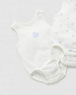 Best Pirce 😉 Little Green & Co 2-Pack Jersey Sleeveless Bodysuit - Babies Milk & Blueberry 🔔 -Baby Online store http3A2F2Fstatic.theiconic.com .au2Fp2Flittle green and co 6855 3079911 4