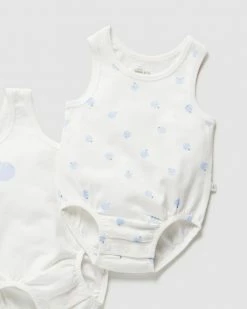 Best Pirce 😉 Little Green & Co 2-Pack Jersey Sleeveless Bodysuit - Babies Milk & Blueberry 🔔 -Baby Online store http3A2F2Fstatic.theiconic.com .au2Fp2Flittle green and co 6872 3079911 3