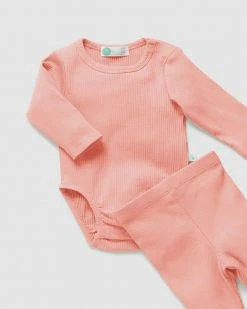 Best deal ✨ Little Green & Co Rib Long Sleeve Bodysuit & Leggings Set - Babies Peach 😍 -Baby Online store http3A2F2Fstatic.theiconic.com .au2Fp2Flittle green and co 6877 9969911 3